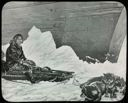 Image of Eskimo [Inuk] on Old Sledge, Engraving